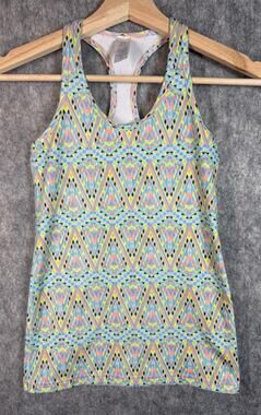 Ivivva Girls Lululemon Geometric Print Size 10 Racerback Athleisure Tank